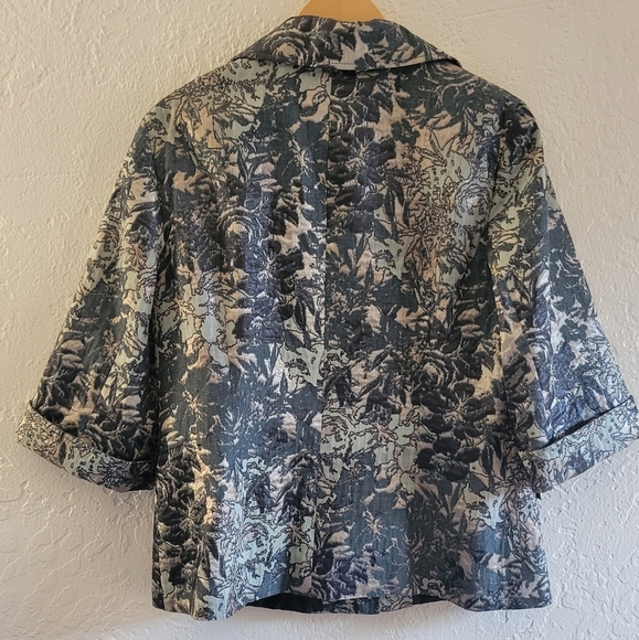 Lafayette 148 New York Metallic Brocade Blazer Jacket Size 14 - Picture 2 of 7